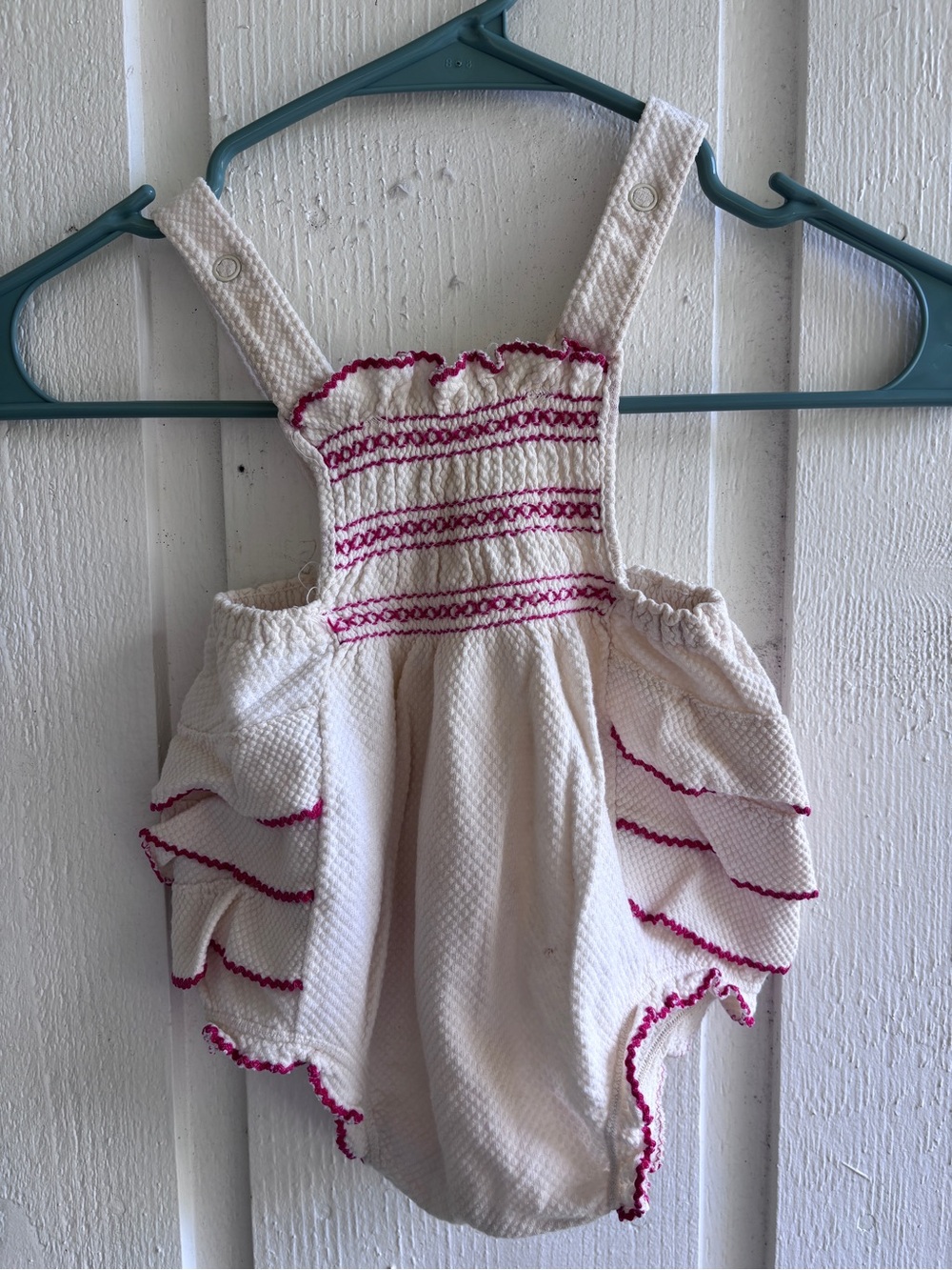 VINTAGE Carter's Cream Romper with Smocking